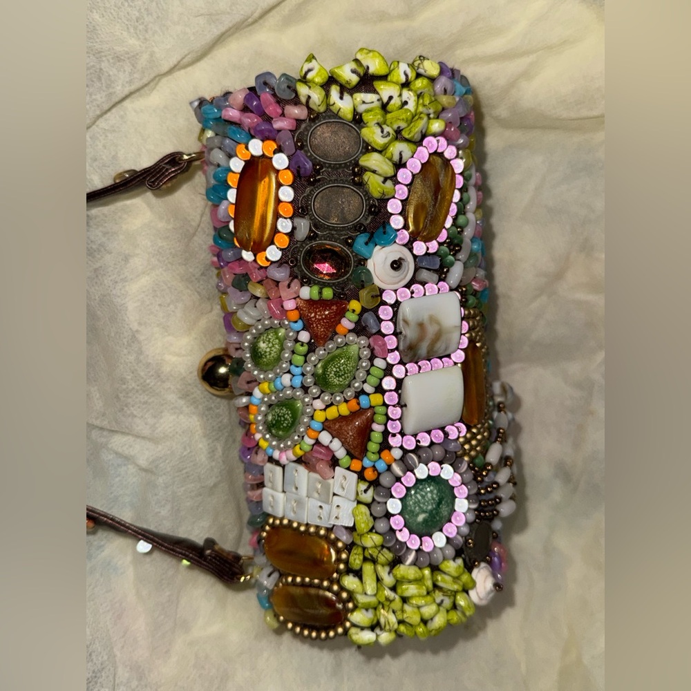Luxury small beaded satchel/clutch purse NWOT - Picture 13 of 16